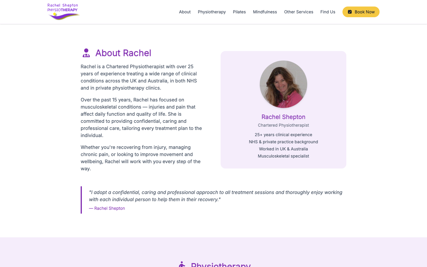 Rachel Shepton Physiotherapy - About