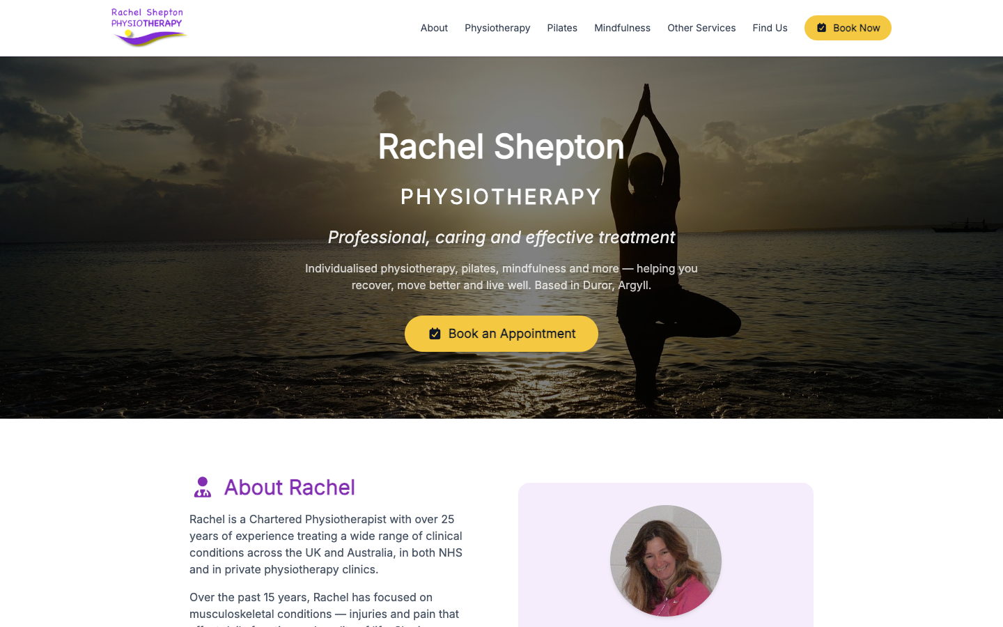 Rachel Shepton Physiotherapy homepage