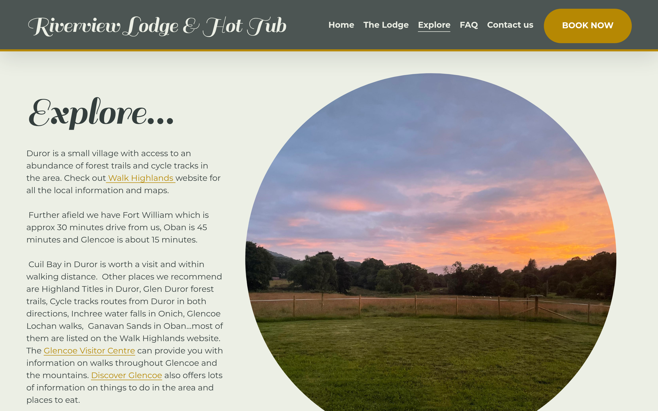 Riverview Lodges - Explore page